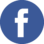 Das Facebook-Logo in einem blauen Kreis.
