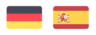 Zwei Flaggen von Deutschland und Spanien.