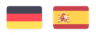Zwei Flaggen von Deutschland und Spanien.